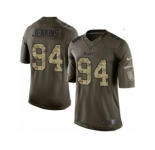 Men's Nike Kansas City Chiefs #94 Jarvis Jenkins Limited Green Salute to Service NFL Jersey