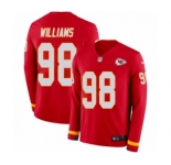 Men's Nike Kansas City Chiefs #98 Xavier Williams Limited Red Therma Long Sleeve NFL Jersey