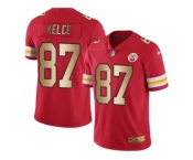 Nike Kansas City Chiefs #87 Travis Kelce Red Men's Stitched NFL Limited Gold Rush Jersey