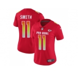 Women Nike Kansas City Chiefs #11 Alex Smith Red Stitched NFL Limited AFC 2018 Pro Bowl Jersey