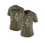 Women Nike Kansas City Chiefs #14 Demarcus Robinson Limited Olive Camo 2017 Salute to Service NFL Jersey