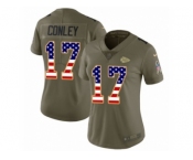 Women Nike Kansas City Chiefs #17 Chris Conley Limited Olive USA Flag 2017 Salute to Service NFL Jersey