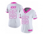 Women Nike Kansas City Chiefs #25 Kenneth Acker Limited White Pink Rush Fashion NFL Jersey
