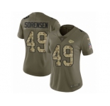Women Nike Kansas City Chiefs #49 Daniel Sorensen Limited Olive Camo 2017 Salute to Service NFL Jersey