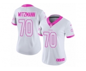 Women Nike Kansas City Chiefs #70 Bryan Witzmann Limited White Pink Rush Fashion NFL Jersey