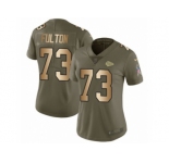 Women Nike Kansas City Chiefs #73 Zach Fulton Limited Olive Gold 2017 Salute to Service NFL Jersey