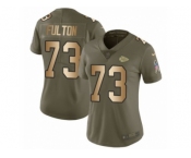 Women Nike Kansas City Chiefs #73 Zach Fulton Limited Olive Gold 2017 Salute to Service NFL Jersey