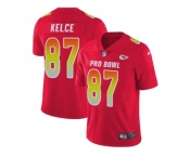 Women Nike Kansas City Chiefs #87 Travis Kelce Red Stitched NFL Limited AFC 2018 Pro Bowl Jersey