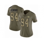 Women Nike Kansas City Chiefs #94 Jarvis Jenkins Limited Olive Camo 2017 Salute to Service NFL Jersey