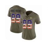 Women Nike Kansas City Chiefs #99 Rakeem Nunez-Roches Limited Olive USA Flag 2017 Salute to Service NFL Jersey