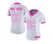 Women Nike Kansas City Chiefs #99 Rakeem Nunez-Roches Limited White Pink Rush Fashion NFL Jersey