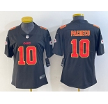 Women's Kansas City Chiefs #10 Isiah Pacheco Black Fashion Vapor Limited Stitched Jersey