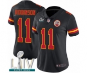Women's Kansas City Chiefs #11 Demarcus Robinson Limited Black Rush Vapor Untouchable Super Bowl LIV Bound Football Jersey