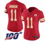 Women's Kansas City Chiefs #11 Demarcus Robinson Red Team Color Vapor Untouchable Limited Player 100th Season Football Jersey