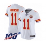 Women's Kansas City Chiefs #11 Demarcus Robinson White Vapor Untouchable Limited Player 100th Season Football Jersey