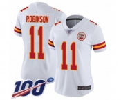 Women's Kansas City Chiefs #11 Demarcus Robinson White Vapor Untouchable Limited Player 100th Season Football Jersey