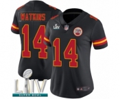 Women's Kansas City Chiefs #14 Sammy Watkins Limited Black Rush Vapor Untouchable Super Bowl LIV Bound Football Jersey