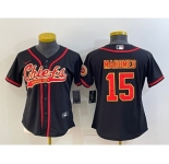 Women's Kansas City Chiefs #15 Patrick Mahomes Black With Patch Cool Base Stitched Baseball Jersey