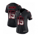 Women's Kansas City Chiefs #15 Patrick Mahomes II Limited Black Smoke Fashion Football Jersey