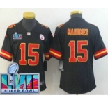 Women's Kansas City Chiefs #15 Patrick Mahomes Limited Black Super Bowl LVII Vapor Jersey