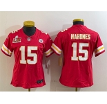 Women's Kansas City Chiefs #15 Patrick Mahomes Red 2025 Super Bowl LIX Patch F.U.S.E. Vapor Untouchable Limited Stitched Football Jersey