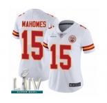 Women's Kansas City Chiefs #15 Patrick Mahomes White Vapor Untouchable Limited Player Super Bowl LIV Bound Football Jersey