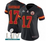 Women's Kansas City Chiefs #17 Mecole Hardman Limited Black Rush Vapor Untouchable Super Bowl LIV Bound Football Jersey