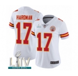 Women's Kansas City Chiefs #17 Mecole Hardman White Vapor Untouchable Limited Player Super Bowl LIV Bound Football Jersey