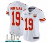 Women's Kansas City Chiefs #19 Joe Montana White Vapor Untouchable Limited Player Super Bowl LIV Bound Football Jersey
