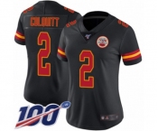 Women's Kansas City Chiefs #2 Dustin Colquitt Limited Black Rush Vapor Untouchable 100th Season Football Jersey