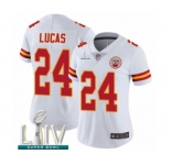 Women's Kansas City Chiefs #24 Jordan Lucas White Vapor Untouchable Limited Player Super Bowl LIV Bound Football Jersey