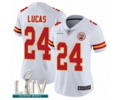 Women's Kansas City Chiefs #24 Jordan Lucas White Vapor Untouchable Limited Player Super Bowl LIV Bound Football Jersey