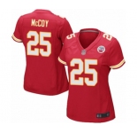 Women's Kansas City Chiefs #25 LeSean McCoy Game Red Team Color Football Jersey