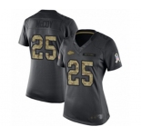 Women's Kansas City Chiefs #25 LeSean McCoy Limited Black 2016 Salute to Service Football Jersey