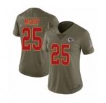 Women's Kansas City Chiefs #25 LeSean McCoy Limited Olive 2017 Salute to Service Football Jersey