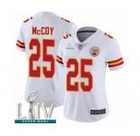 Women's Kansas City Chiefs #25 LeSean McCoy White Vapor Untouchable Limited Player Super Bowl LIV Bound Football Jersey