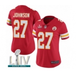 Women's Kansas City Chiefs #27 Larry Johnson Red Team Color Vapor Untouchable Limited Player Super Bowl LIV Bound Football Jersey