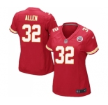 Women's Kansas City Chiefs #32 Marcus Allen Game Red Team Color Football Jersey
