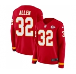 Women's Kansas City Chiefs #32 Marcus Allen Limited Red Therma Long Sleeve Football Jersey