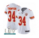 Women's Kansas City Chiefs #34 Darwin Thompson White Vapor Untouchable Limited Player Super Bowl LIV Bound Football Jersey