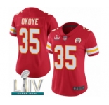 Women's Kansas City Chiefs #35 Christian Okoye Red Team Color Vapor Untouchable Limited Player Super Bowl LIV Bound Football Jersey