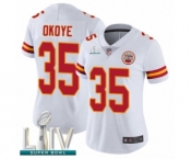 Women's Kansas City Chiefs #35 Christian Okoye White Vapor Untouchable Limited Player Super Bowl LIV Bound Football Jersey