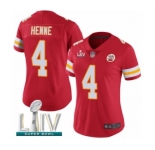 Women's Kansas City Chiefs #4 Chad Henne Red Team Color Vapor Untouchable Limited Player Super Bowl LIV Bound Football Jersey