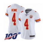 Women's Kansas City Chiefs #4 Chad Henne White Vapor Untouchable Limited Player 100th Season Football Jersey