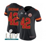 Women's Kansas City Chiefs #42 Anthony Sherman Limited Black Rush Vapor Untouchable Super Bowl LIV Bound Football Jersey