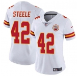 Women's Kansas City Chiefs #42 Carson Steele White Vapor Untouchable Limited Stitched Jersey