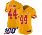 Women's Kansas City Chiefs #44 Dorian O'Daniel Limited Gold Inverted Legend 100th Season Football Jersey