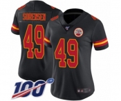 Women's Kansas City Chiefs #49 Daniel Sorensen Limited Black Rush Vapor Untouchable 100th Season Football Jersey