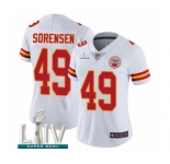 Women's Kansas City Chiefs #49 Daniel Sorensen White Vapor Untouchable Limited Player Super Bowl LIV Bound Football Jersey