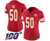 Women's Kansas City Chiefs #50 Darron Lee Red Team Color Vapor Untouchable Limited Player 100th Season Football Jersey